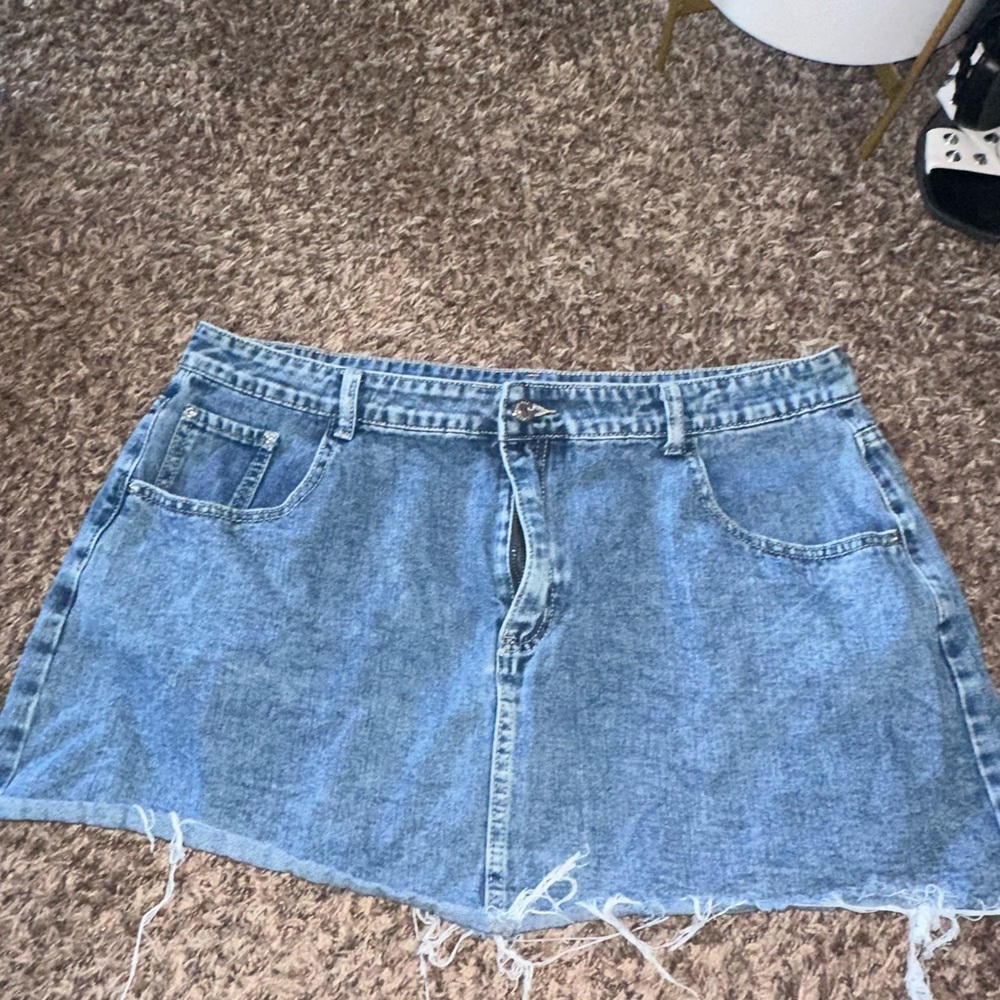 SHEIN Blue A-Line Mini Skirt Casual